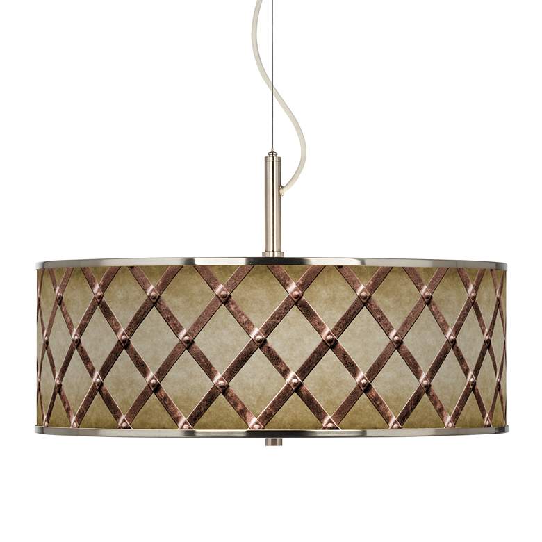 Image 1 Metal Weave Giclee Glow 20" Wide Pendant Light