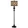 Metal Weave Giclee Glow Black Bronze Floor Lamp