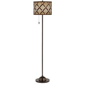 Image2 of Metal Weave Giclee Glow Bronze Club Floor Lamp