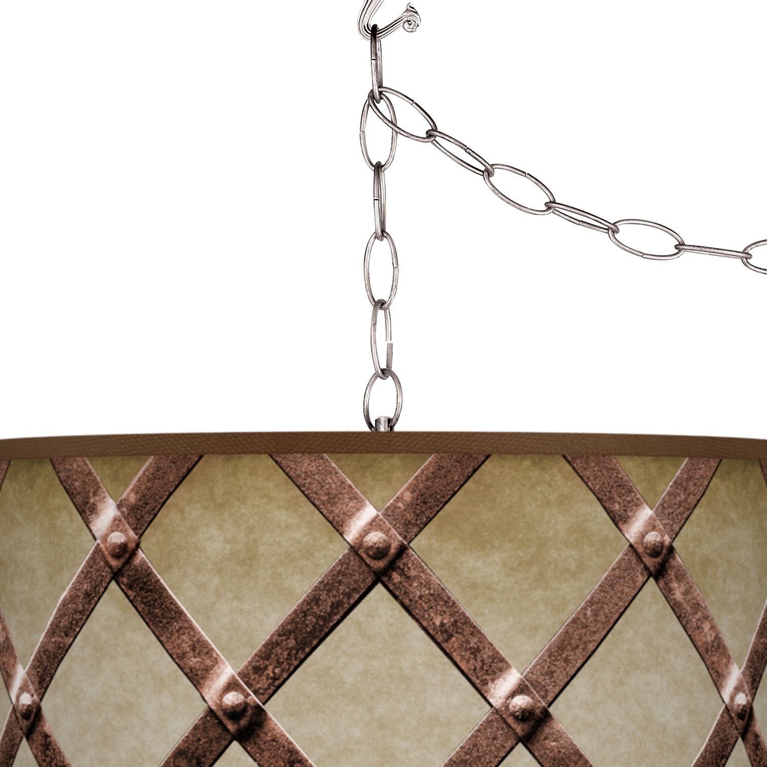 Image 2 Metal Weave Giclee Glow Plug-In Swag Pendant more views