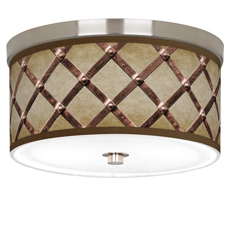 Image 1 Metal Weave Giclee Nickel 10 1/4" Wide Ceiling Light