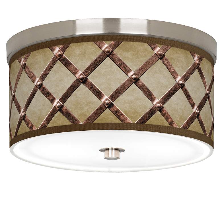 Image 1 Metal Weave Giclee Nickel 10 1/4 inch Wide Ceiling Light