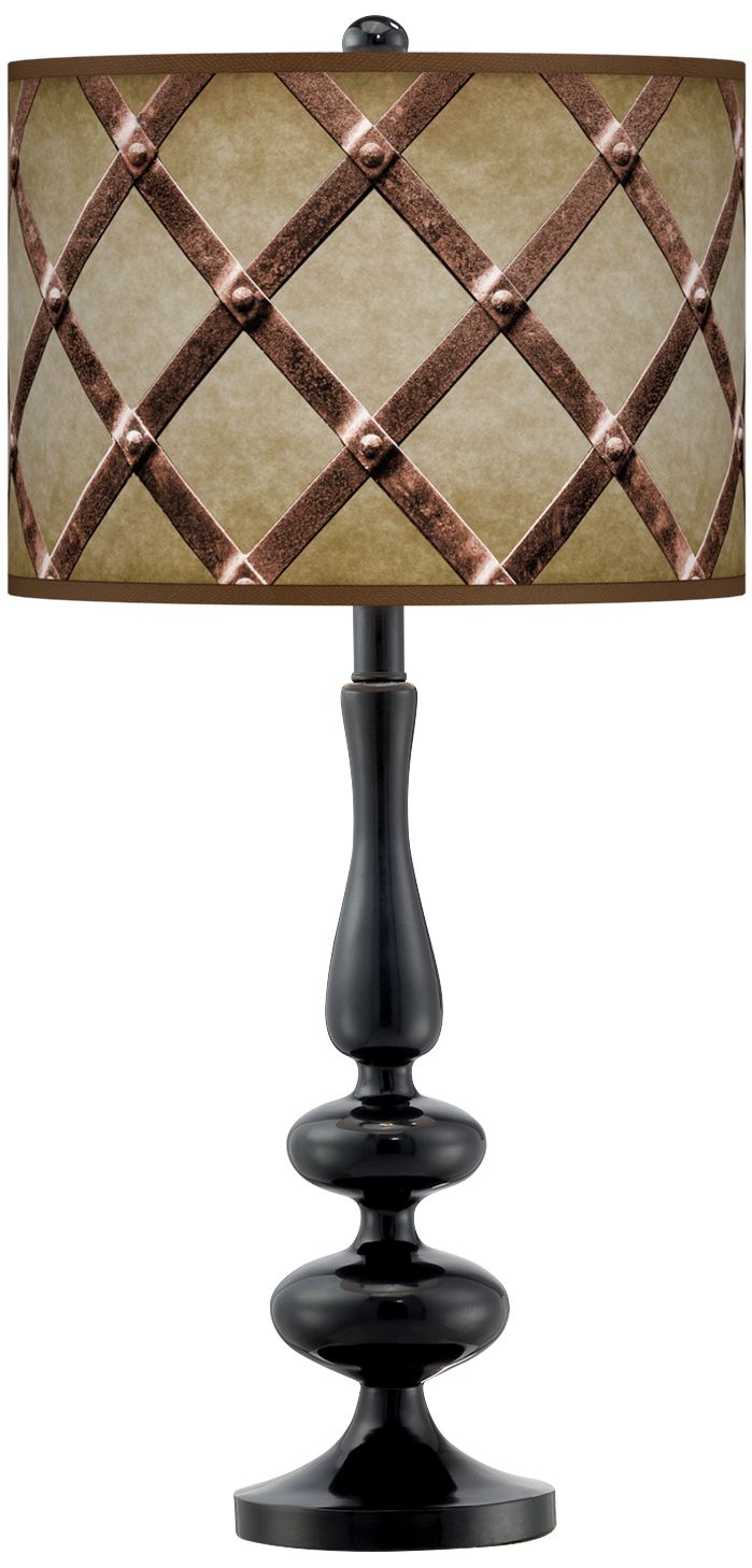 Metal Weave Giclee Paley Black Table Lamp - #89V38 | Lamps Plus