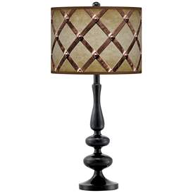 Image1 of Metal Weave Giclee Paley Black Table Lamp