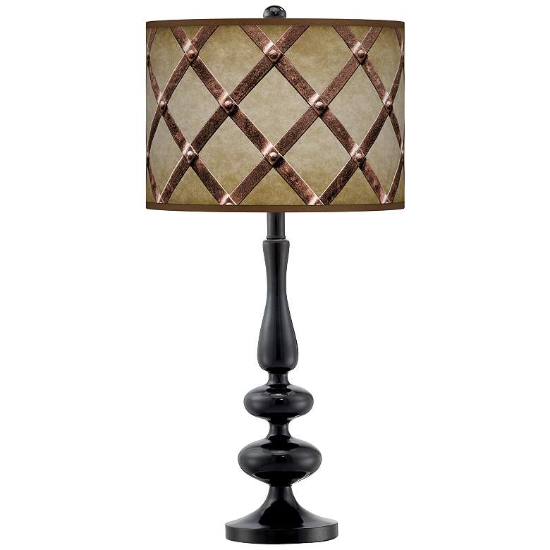 Image 1 Metal Weave Giclee Paley Black Table Lamp