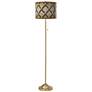 Metal Weave Giclee Warm Gold Stick Floor Lamp