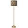 Metal Weave Giclee Warm Gold Stick Floor Lamp