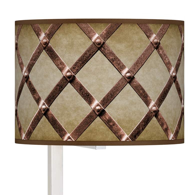 Image 2 Metal Weave Glass Inset Table Lamp more views
