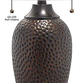 Image2 of Metal Weave Zoey Hammered Oil-Rubbed Bronze Table Lamps Set of 2 more views