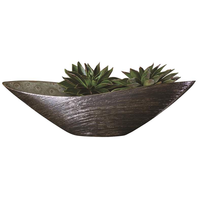 Image 1 Metallic Bronze Ceramic Decorative Bowl