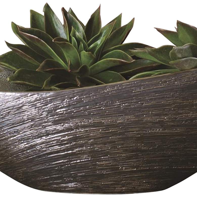 Image 3 Metallic Bronze Ceramic Decorative Bowl more views