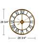 Metallic Gold 28 3/4" Round Hand-Made Iron Wall Clock