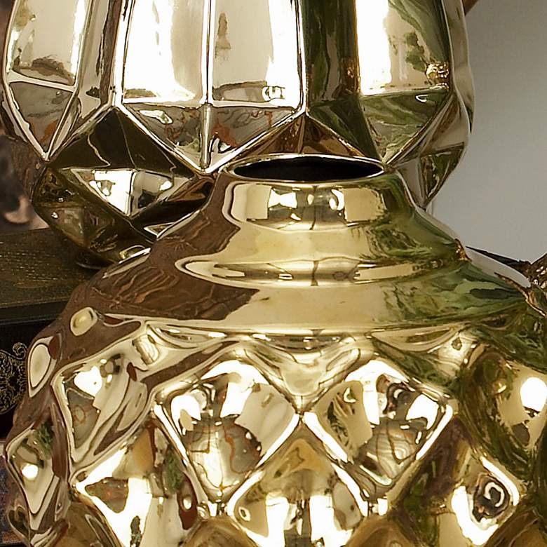 Image 3 Metallic Gold 6" High Stoneware Decorative Pots Set of 3 more views