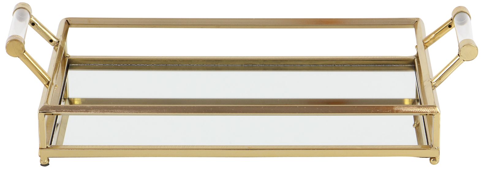 Metallic Gold Rectangular Decorative Tray with Handles 97G63 Lamps Plus