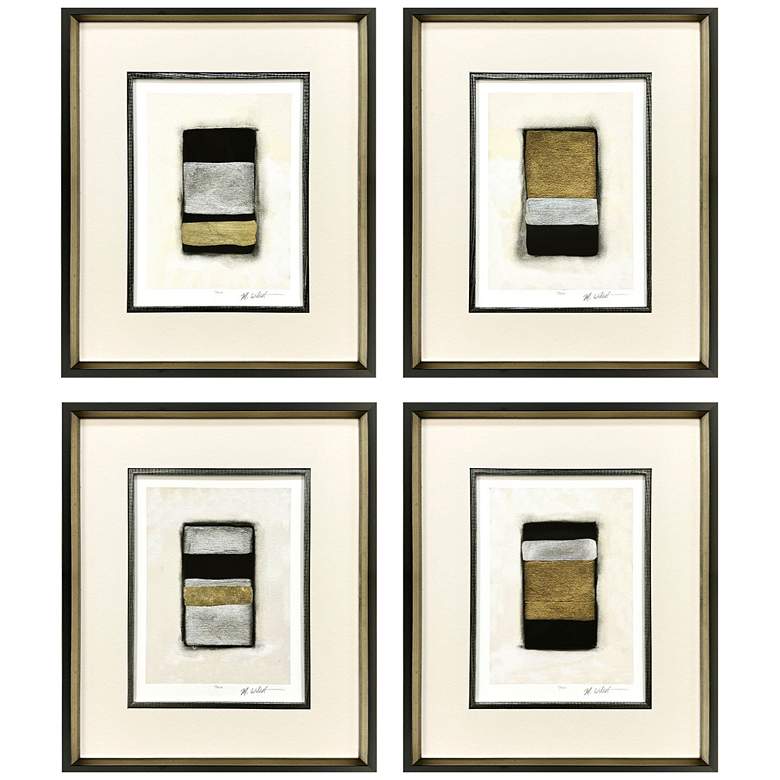 Image 1 Metallic Markers I 18"W x 21"H Framed Art Set of 4