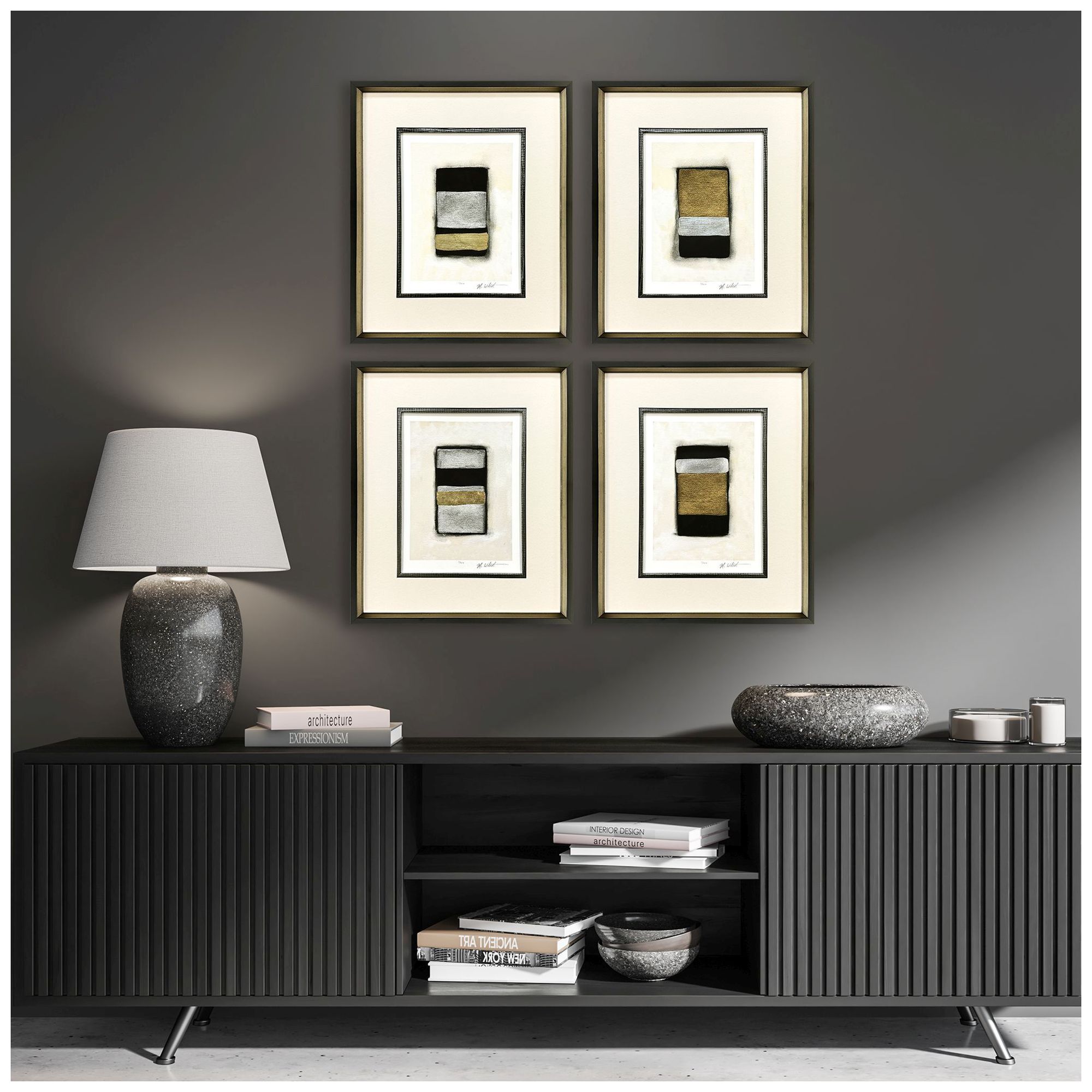 Image 4 Metallic Markers I 18"W x 21"H Framed Art Set of 4 more views