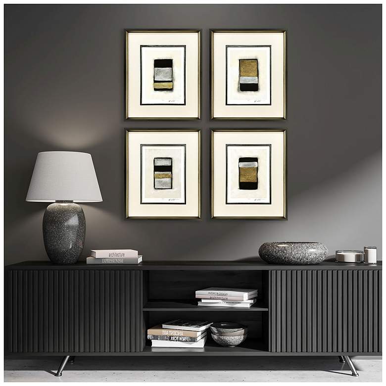Image 4 Metallic Markers I 18"W x 21"H Framed Art Set of 4 more views