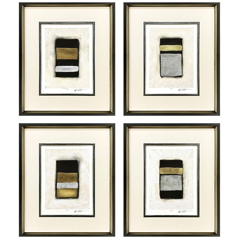 Image 1 Metallic Markers II 18"W x 21"H Framed Art Set of 4