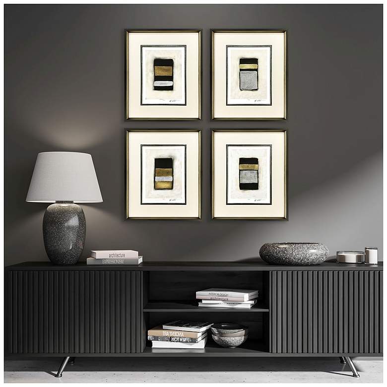 Image 4 Metallic Markers II 18"W x 21"H Framed Art Set of 4 more views
