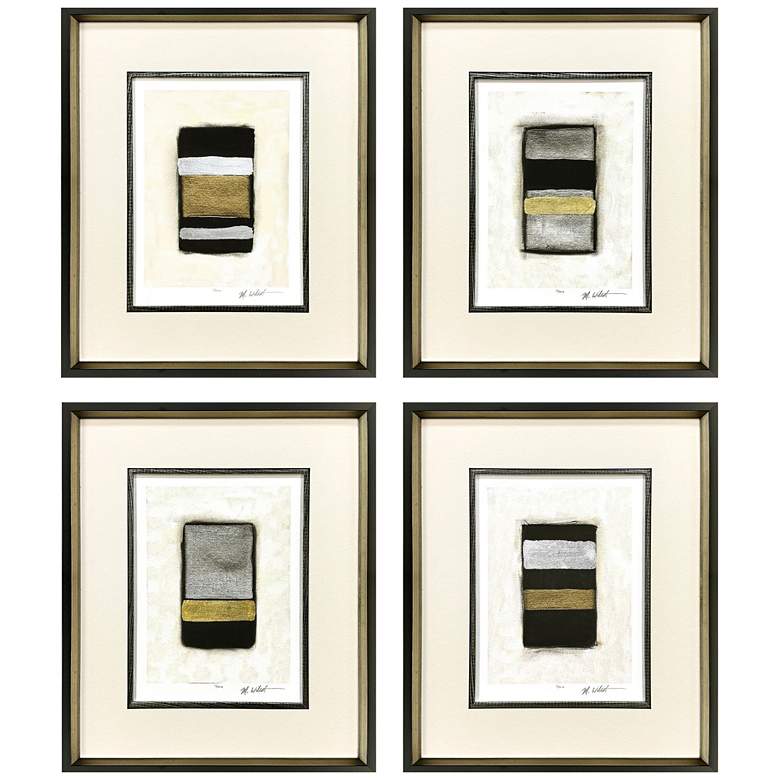 Image 1 Metallic Markers III 18"W x 21"H Framed Art Set of 4