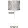 Metallic Silver Oval Brushed Nickel Swing Arm Desk Lamp