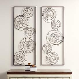 Image2 of Metallic Swirl 13 3/4" x 35 1/2" Wall Art Set of 2