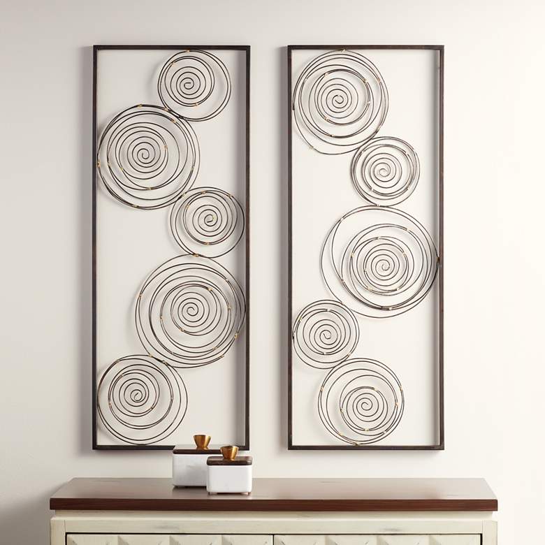Image 2 Metallic Swirl 13 3/4" x 35 1/2" Wall Art Set of 2