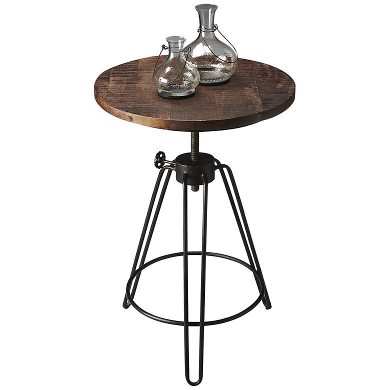 Image 1 Metalworks Industrial Metal and Wood Accent Table