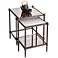 Metalworks Pewter Finish Antique Glass Square Nesting Tables