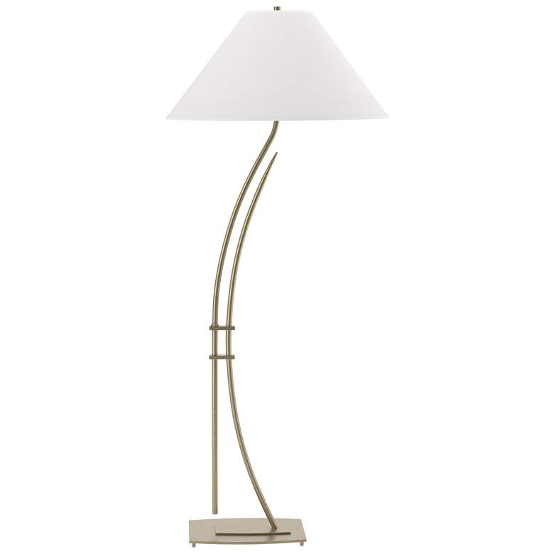 Image 1 Metamorphic Contemporary 54 inchH Soft Gold Floor Lamp w/ Anna Shade