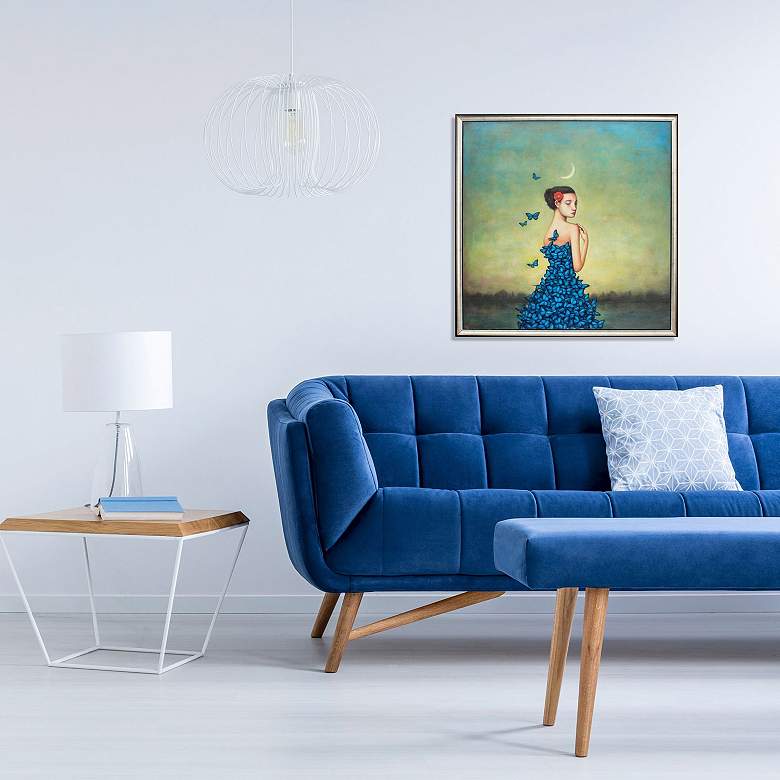 Image 2 Metamorphosis in Blue 25"W x 25"H Non-Glass Framed Art more views