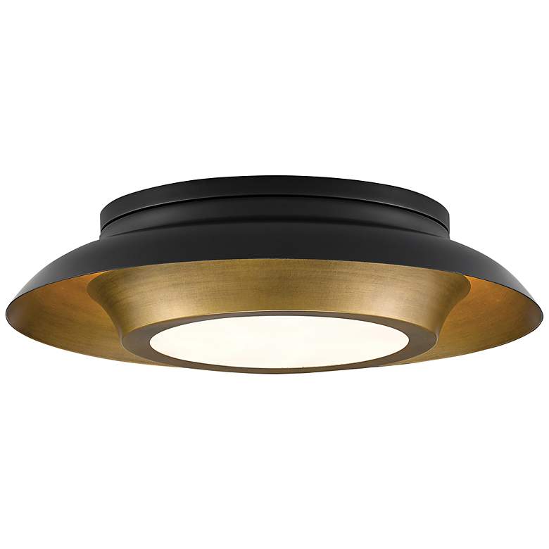 Image 2 Metaphor 19 1/2" Wide Antique Brass and Black Ceiling Light