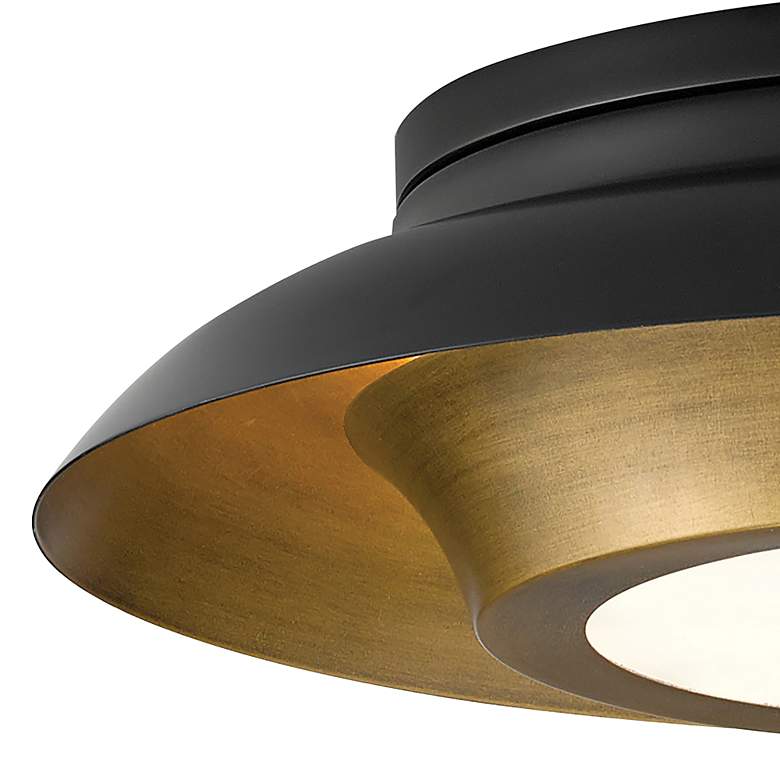 Image 3 Metaphor 19 1/2" Wide Antique Brass and Black Ceiling Light more views