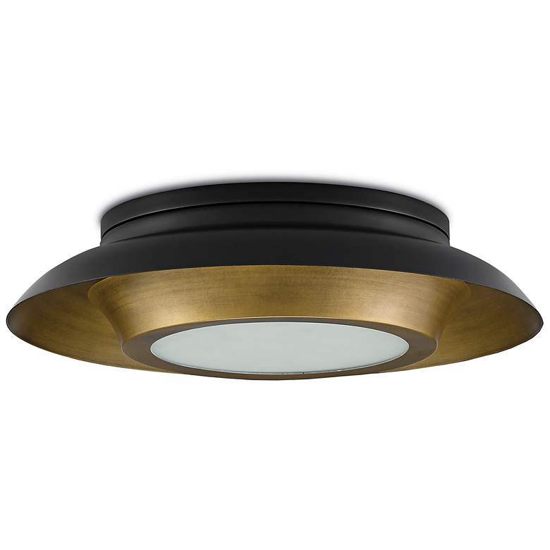 Image 4 Metaphor 19 1/2" Wide Antique Brass and Black Ceiling Light more views
