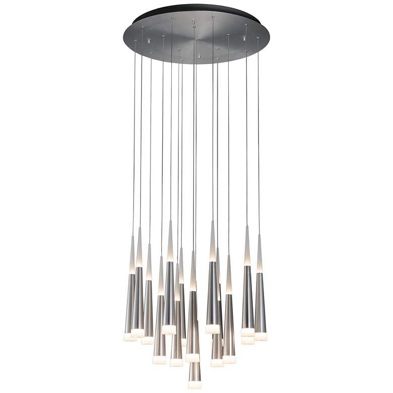 Image 1 Meteor 25.6 inch Brushed Aluminum Chandelier