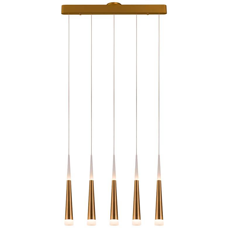 Image 1 Meteor 27.6" Brushed Gold Linear Pendant