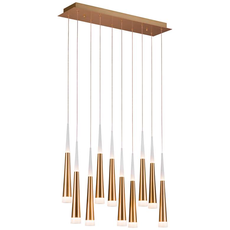 Image 1 Meteor 27.6" Brushed Gold Linear Pendant