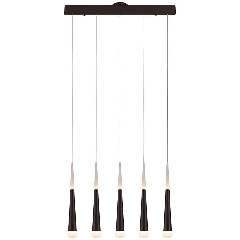Image 1 Meteor 27 1/2" Wide Satin Dark Gray 5-Light Linear Pendant