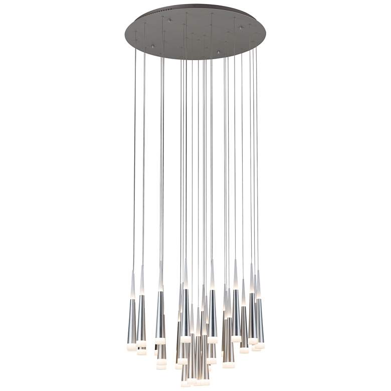 Image 1 Meteor 33.5 inch Brushed Aluminum Chandelier