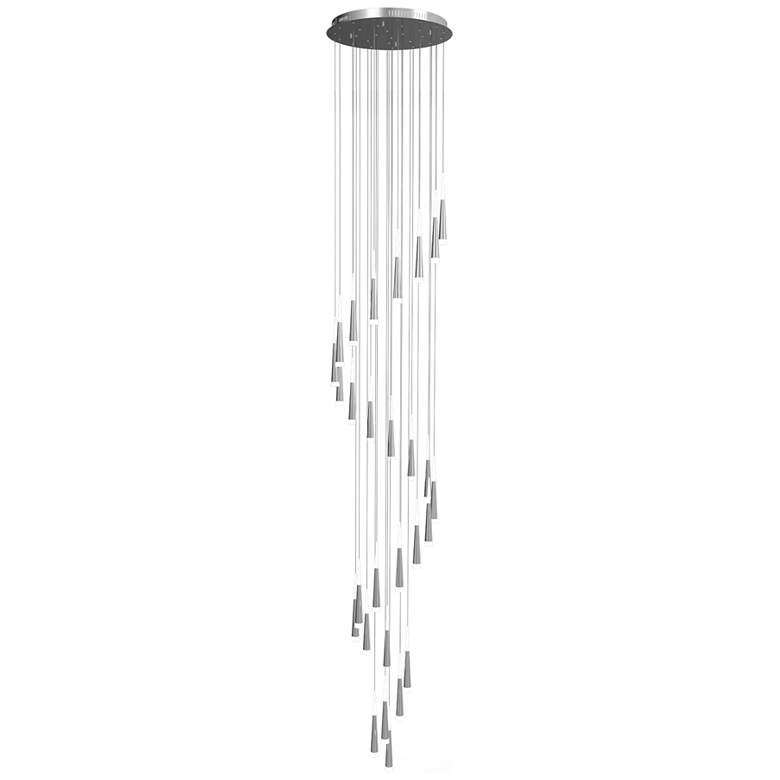 Image 1 Meteor 33.5 inch Brushed Aluminum Chandelier