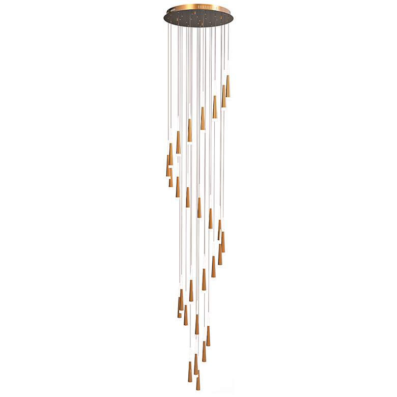 Image 2 Meteor 33 1/2" Wide Brushed Gold 28-Light LED Chandelier