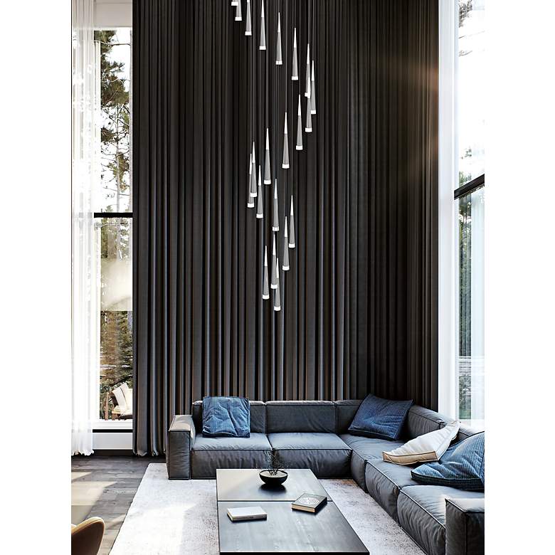 Image 3 Meteor 33 1/2" Wide Brushed Gold 28-Light LED Chandelier more views