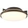 Metra 14.2" Wide Bronze Flush Mount With Opal Glass Shade