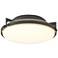 Metra 14.2" Wide Natural Iron Flush Mount With Opal Glass Shade