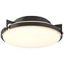 Metra 14.2" Wide Oil Rubbed Bronze Flush Mount With Opal Glass Shade