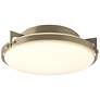 Metra 14.2" Wide Soft Gold Flush Mount With Opal Glass Shade