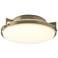 Metra 14.2" Wide Soft Gold Flush Mount With Opal Glass Shade