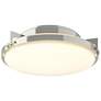 Metra 14.2" Wide Sterling Flush Mount With Opal Glass Shade