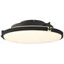 Metra 24.3" Wide Black Flush Mount With Opal Glass Shade