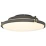 Metra 24.3" Wide Natural Iron Flush Mount With Opal Glass Shade